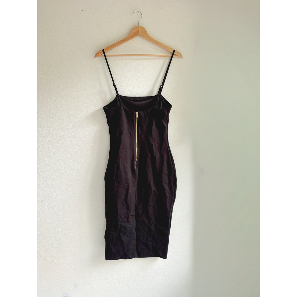 Lulus Paulina Black Bodycon Midi Dress Size Medium - Picture 3 of 7